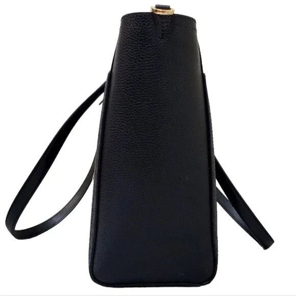 MICHAEL KORS Signature Tote Bag – Black/Charcoal MK Logo, Gold Hardware - Picture 4 of 10